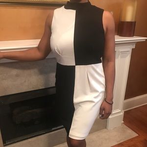 Muse Colorblock Black & White Dress